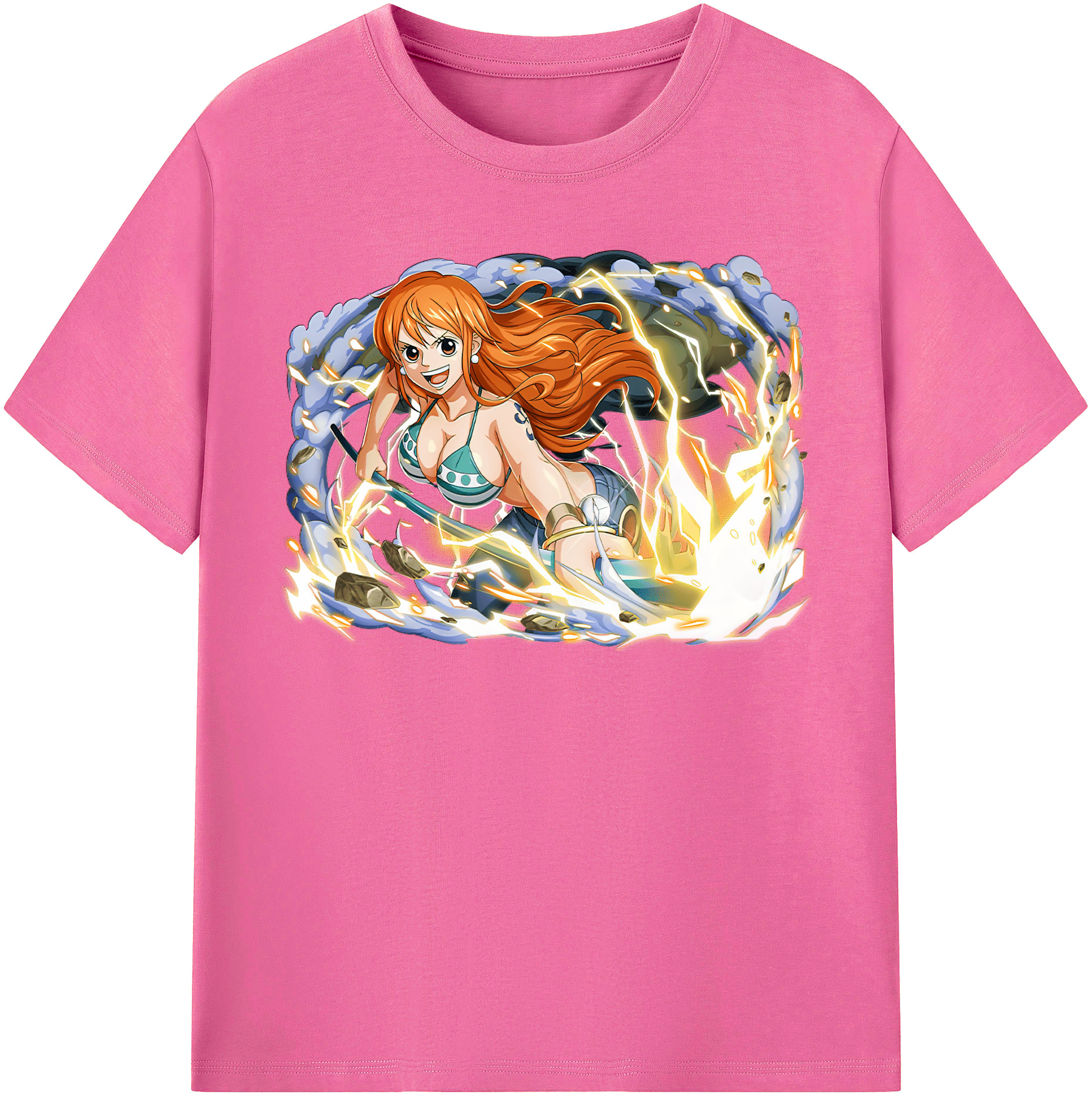 （画像用） ワンピース ナミ ONE PIECE Nami レディースカジュアルプリントTシャツ（綿100％）